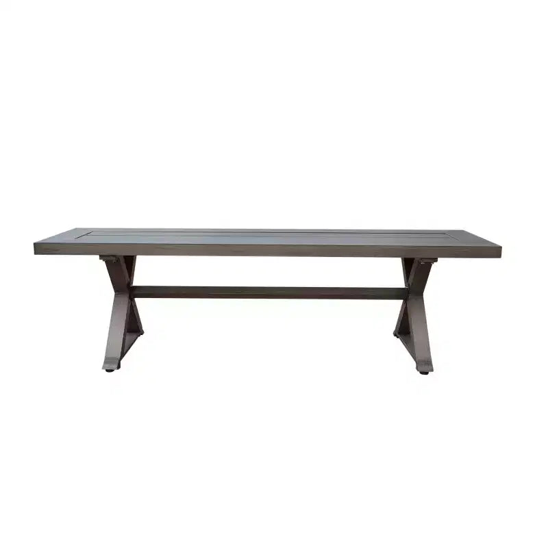 Lamphere Rectangle Aluminum Modern Dining Bench Dark Gray - Christopher Knight Home: Weather-Resistant, Patio Seating