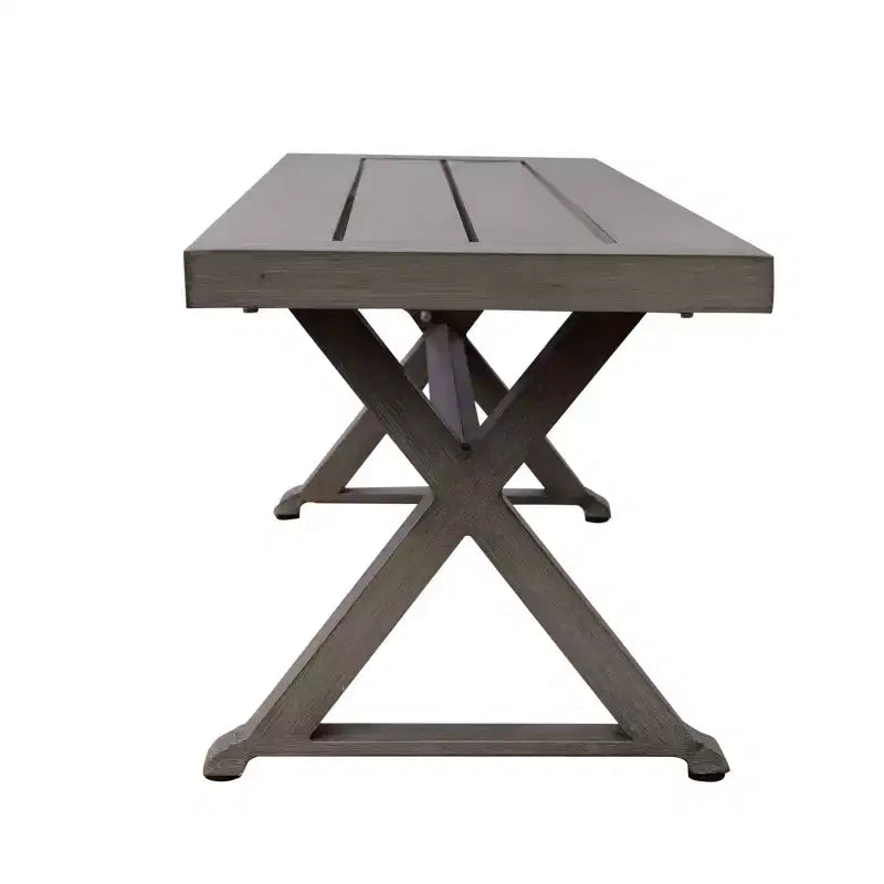 Banc de salle à manger moderne Lamphere Rectangle en aluminium gris foncé - Christopher Knight Home : Résistant aux intempéries, sièges de patio