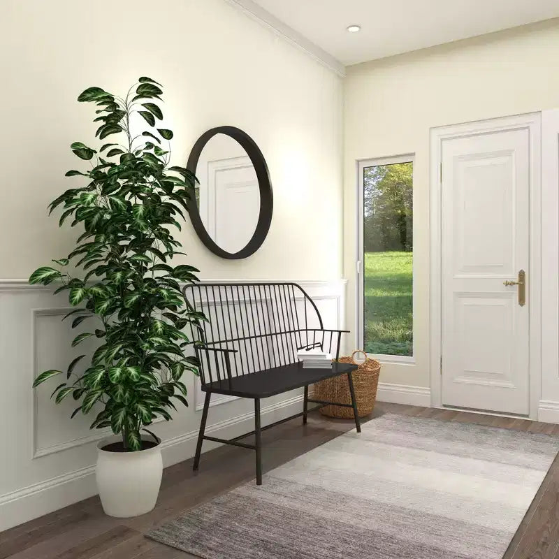 Banc de patio extérieur traditionnel – Noir – Olivia & May : Siège de jardin en fer résistant aux intempéries pour 2 personnes