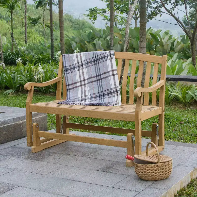 Banc à bascule en teck Sonoma Lane Gresham - Mobilier de patio 2 places résistant aux intempéries