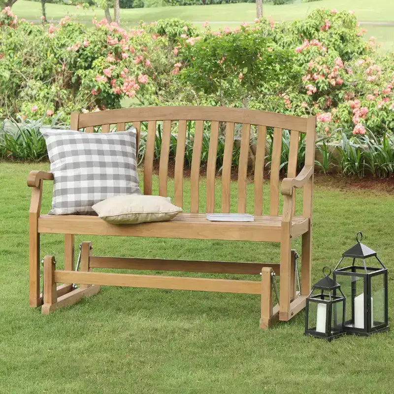Banc à bascule en teck Sonoma Lane Gresham - Mobilier de patio 2 places résistant aux intempéries