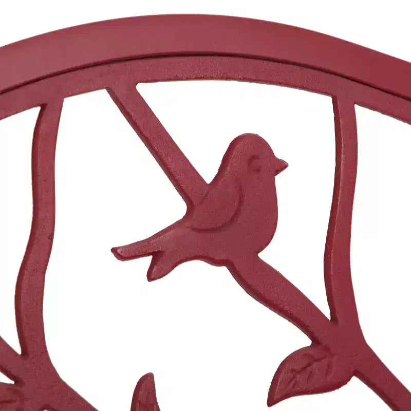 Banc de patio en métal avec cadre en acier - Rouge - Captiva Designs : Causeuse de jardin résistante aux intempéries