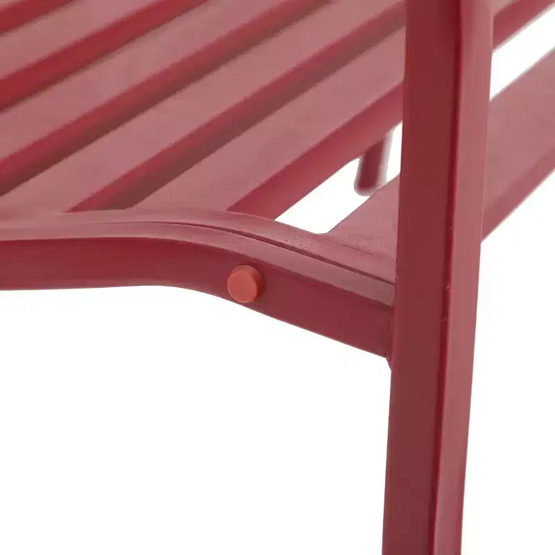 Banc de patio en métal avec cadre en acier - Rouge - Captiva Designs : Causeuse de jardin résistante aux intempéries
