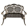 Ornate Traditional Aluminum Patio Bench - Bronze - Oakland Living: Cast Aluminum Loveseat for Porch or Garden