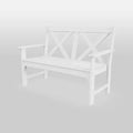 POLYWOOD Shawboro Outdoor Patio Bench White