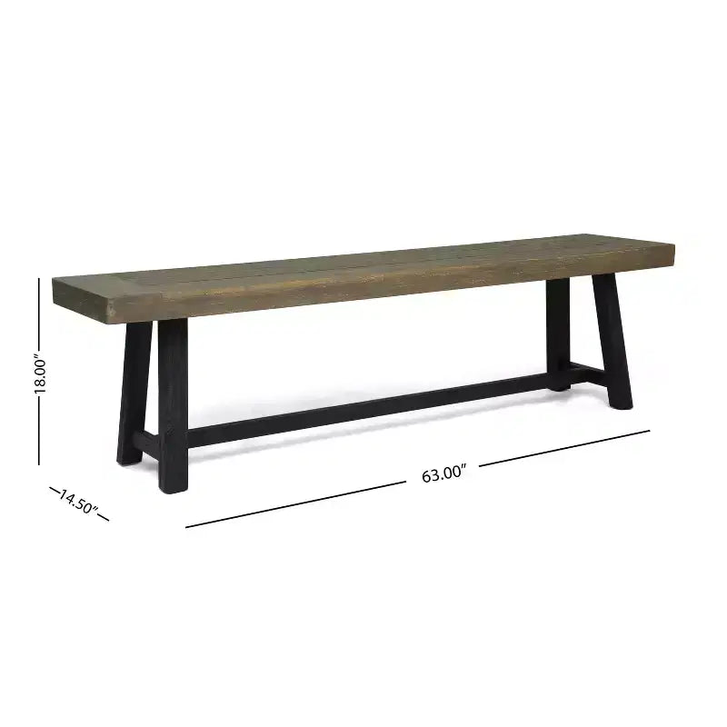 Christopher Knight Home Banc d'extérieur Raphael 2 places en bois d'acacia gris sablé/noir