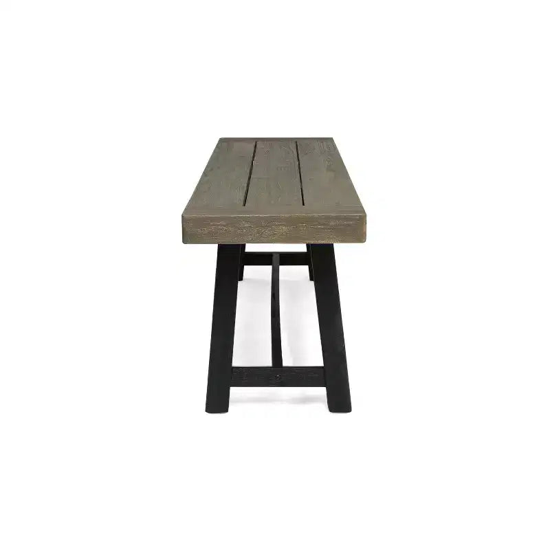 Christopher Knight Home Banc d'extérieur Raphael 2 places en bois d'acacia gris sablé/noir
