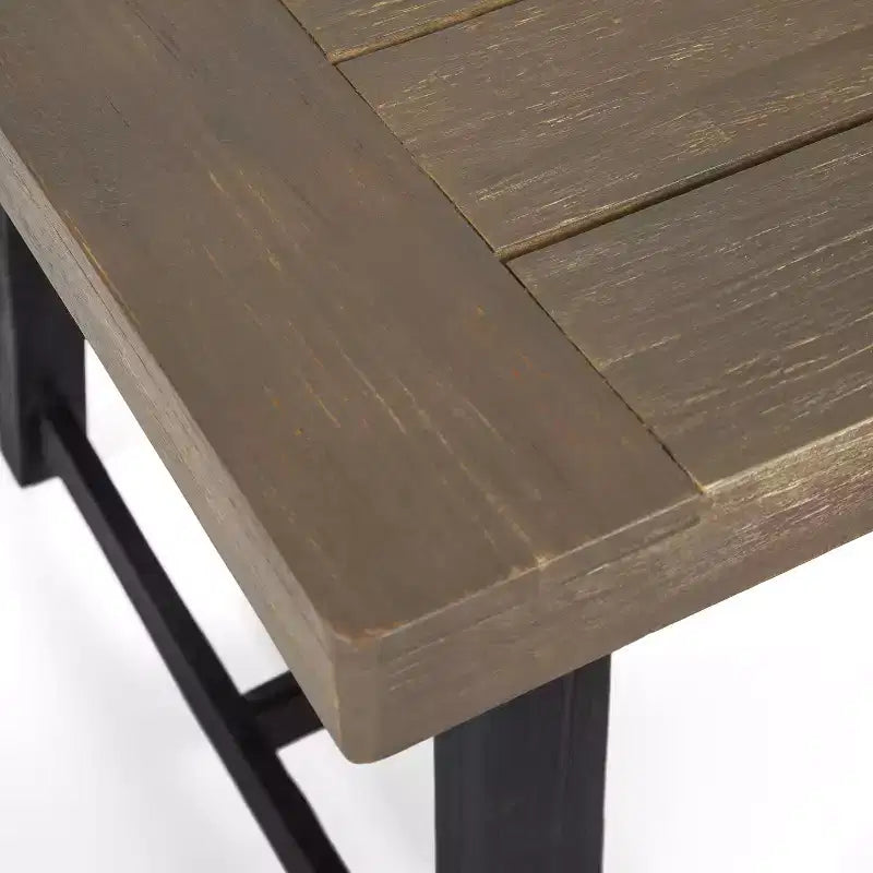 Christopher Knight Home Banc d'extérieur Raphael 2 places en bois d'acacia gris sablé/noir