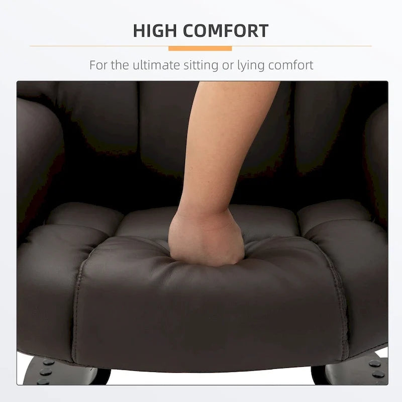 Fauteuil de massage inclinable HOMCOM avec pouf repose-pieds