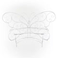 38" x 62" Metal Butterfly Outdoor Bench White - Alpine Corporation: Weather-Resistant, Garden Seating