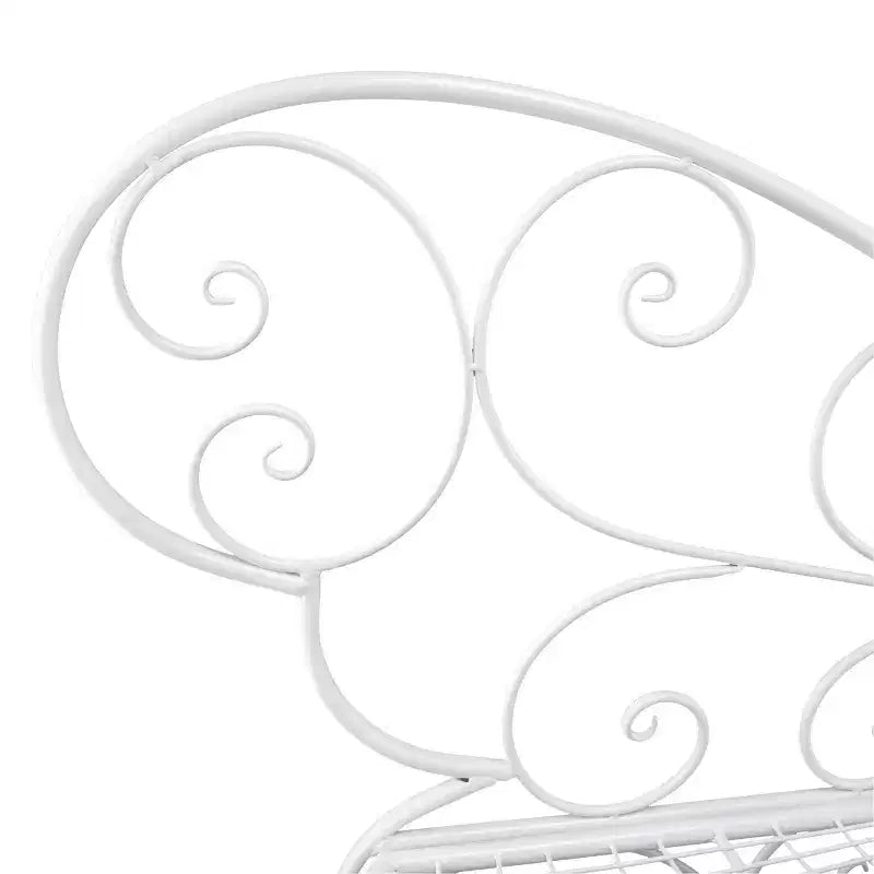 Banc d'extérieur en métal papillon 38" x 62" blanc - Alpine Corporation : Résistant aux intempéries, Siège de jardin