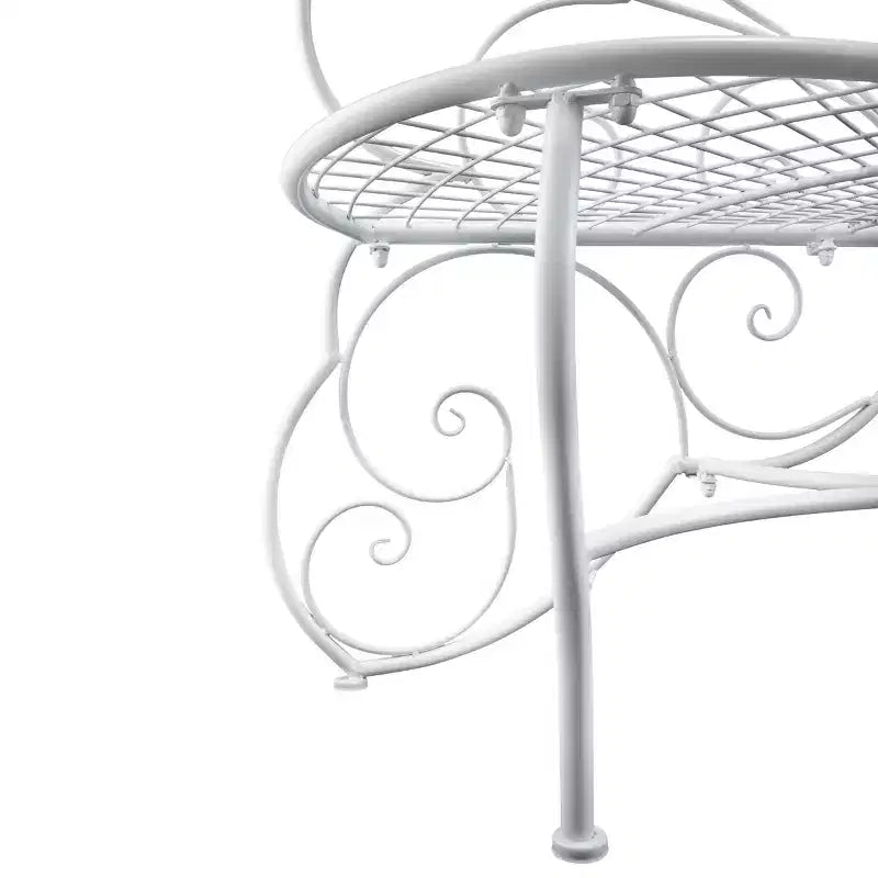 Banc d'extérieur en métal papillon 38" x 62" blanc - Alpine Corporation : Résistant aux intempéries, Siège de jardin
