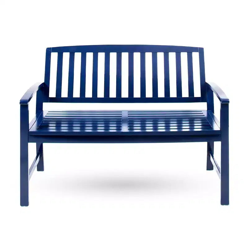 Christopher Knight Home Loja 48 Outdoor Acacia Wood Slatted Bench, Navy Blue