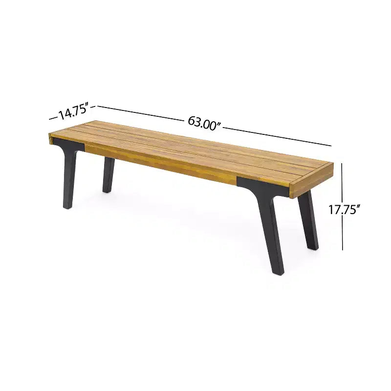 Christopher Knight Home Harper Bancs en bois d'acacia 63,00 (lot de 2), teck/noir