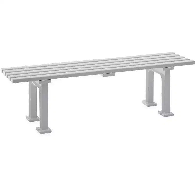 Plow & Hearth Commercial-Grade Weatherproof Backless Garden Bench - White