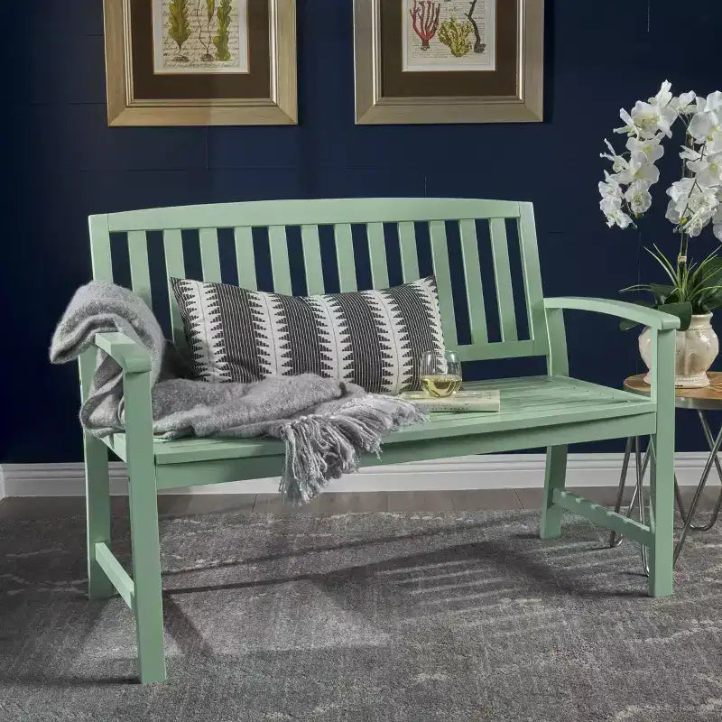 Banc d'extérieur à lattes en bois d'acacia GDFStudio Rubie 48