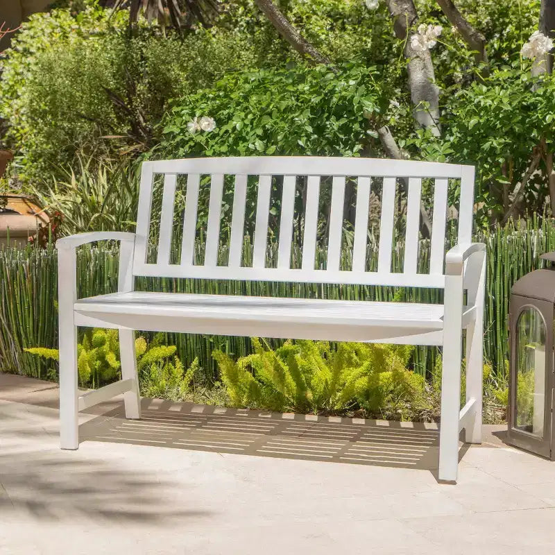 Banc d'extérieur à lattes en bois d'acacia GDFStudio Rubie 48