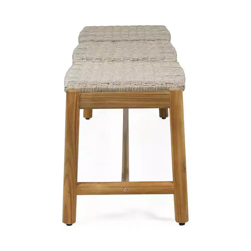 Banc 3 places d'extérieur en osier et bois d'acacia 61,5 Erick Christopher Knight Home