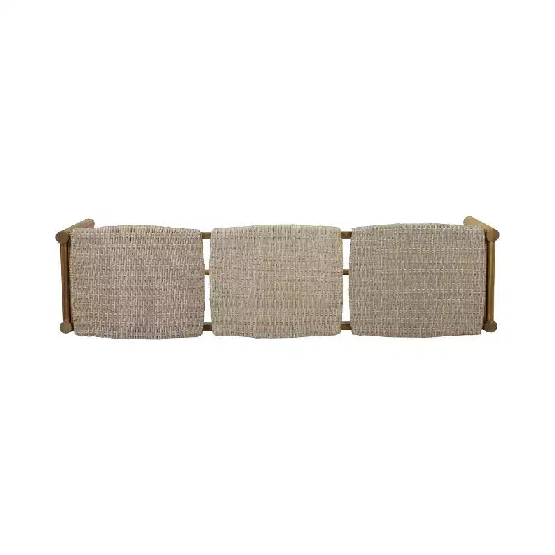 Banc 3 places d'extérieur en osier et bois d'acacia 61,5 Erick Christopher Knight Home