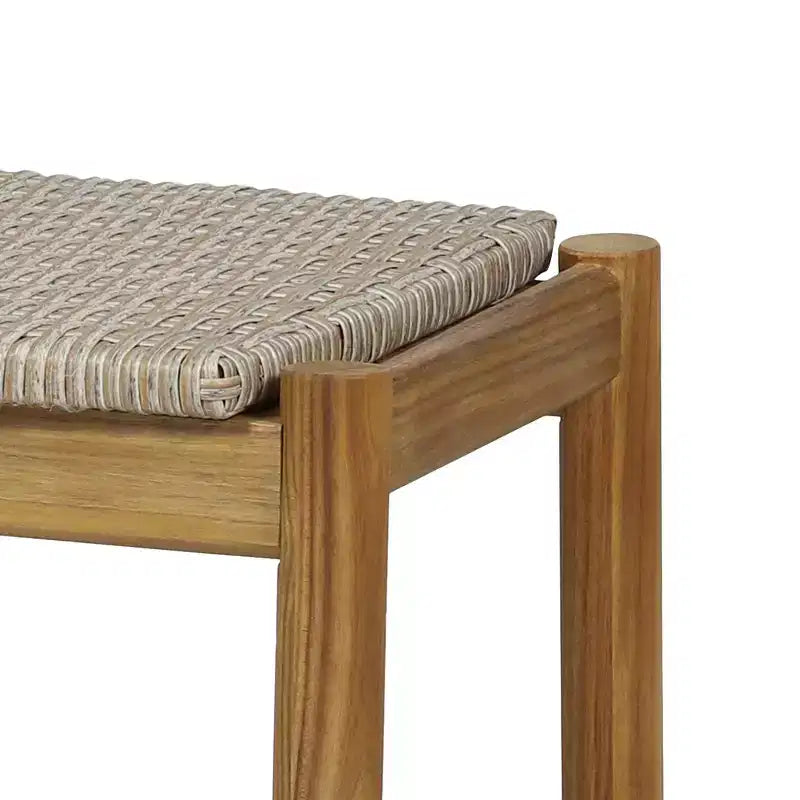 Banc 3 places d'extérieur en osier et bois d'acacia 61,5 Erick Christopher Knight Home