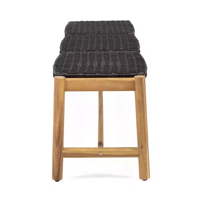 Banc 3 places d'extérieur en osier et bois d'acacia 61,5 Erick Christopher Knight Home