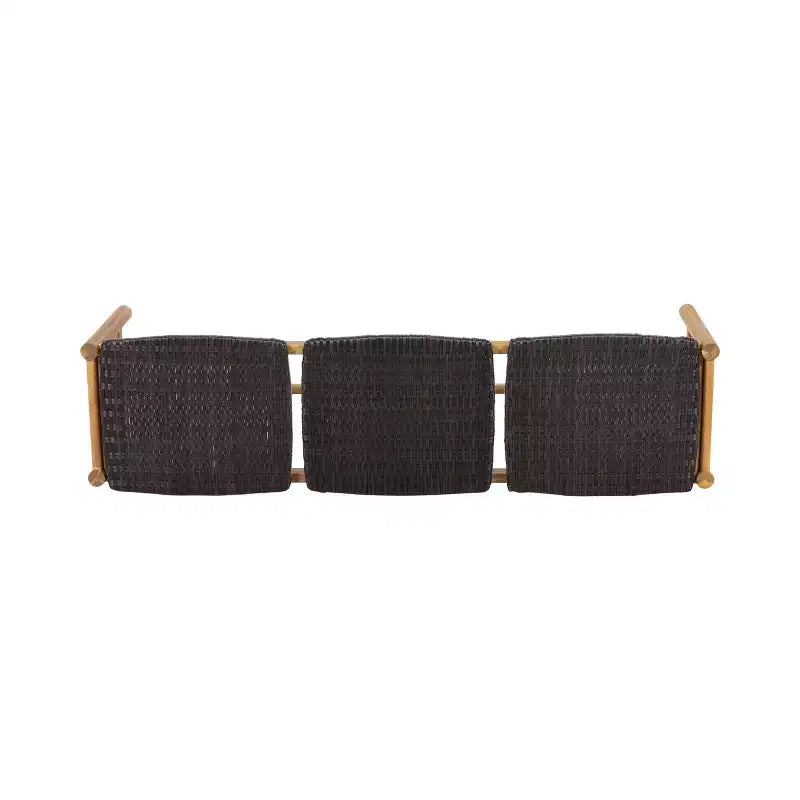 Banc 3 places d'extérieur en osier et bois d'acacia 61,5 Erick Christopher Knight Home
