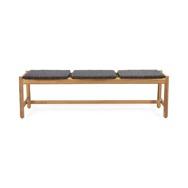 Christopher Knight Home Erick 61.5 Outdoor Wicker and Acacia Wood 3 Seater Bench