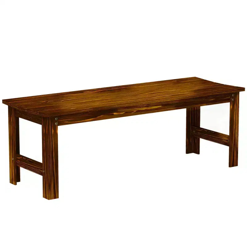 Outsunny Banc de jardin 2 places en bois, banc de terrasse à lattes, banc d'extérieur