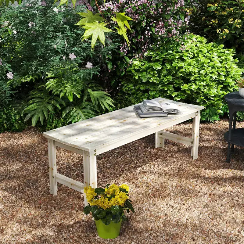 Outsunny Banc de jardin 2 places en bois, banc de terrasse à lattes, banc d'extérieur