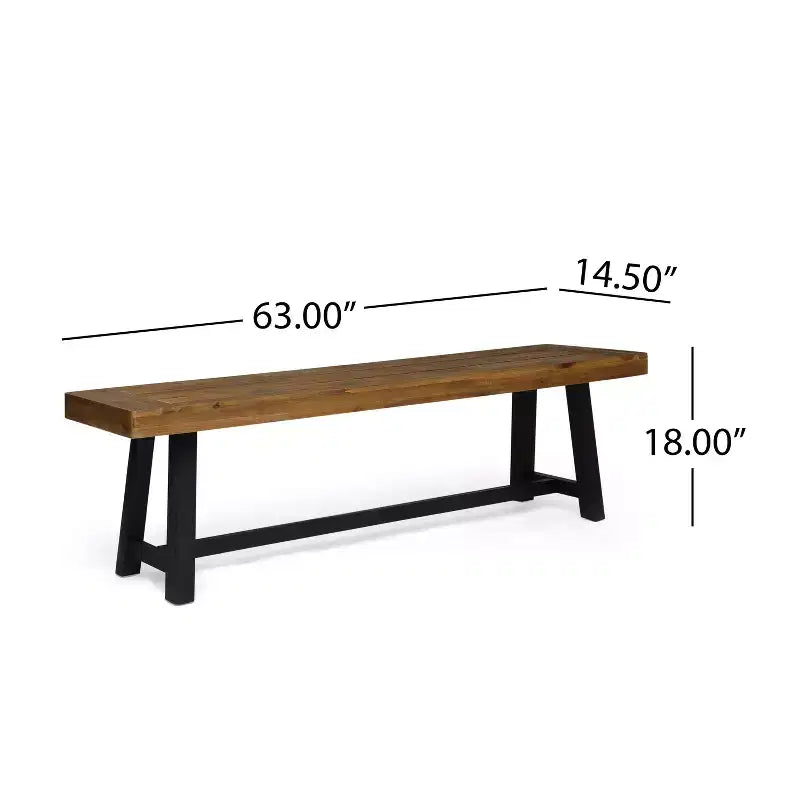Banc d'extérieur Foster GDFStudio en bois d'acacia de 63 po