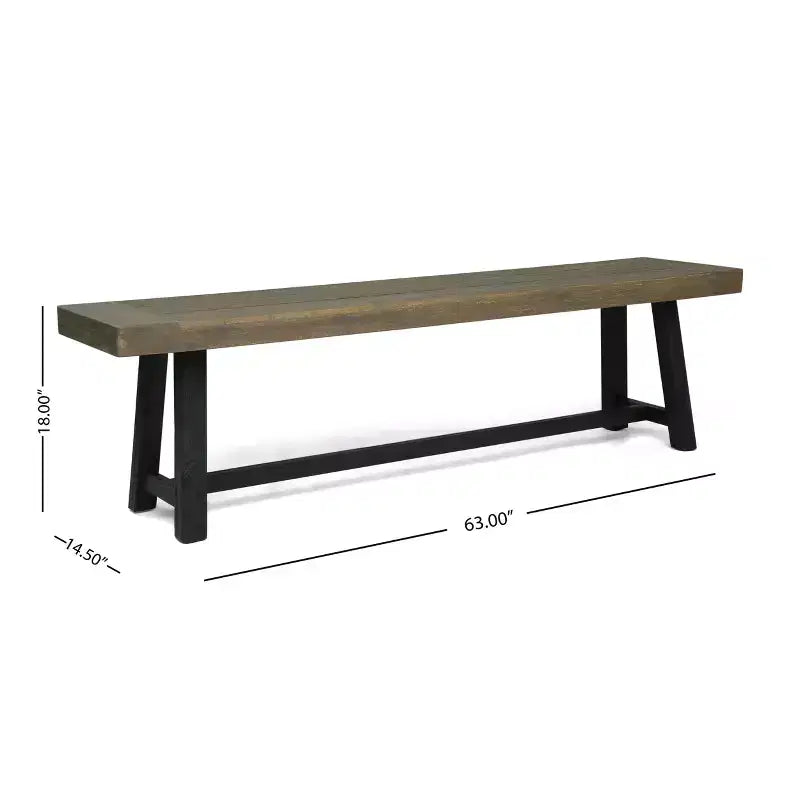 Banc d'extérieur Foster GDFStudio en bois d'acacia de 63 po