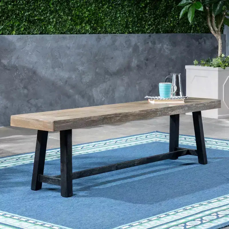 GDFStudio Foster Outdoor 63 Acacia Wood Bench