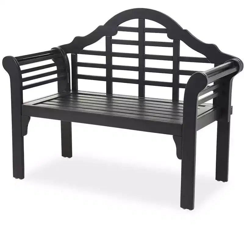 Plow & Hearth Lutyens Wood Garden Bench, in Black