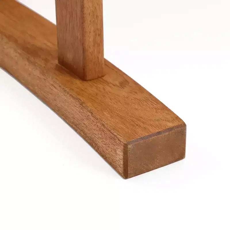 Banc d'extérieur rectangulaire en bois massif naturel LuxenHome de 120 cm de long