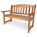 All Things Cedar 51 Inch Deluxe Cedar Wooden Garden Bench, Outdoor Seating Chair with Back for Patio, Garden, Yard, and Lawn, Natural