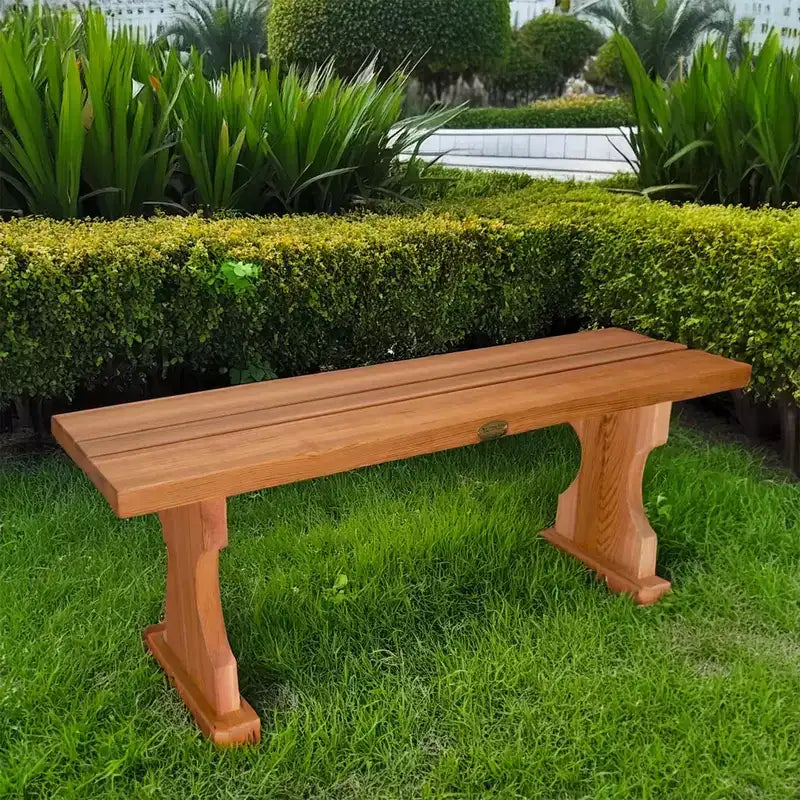Banc sans dossier en cèdre de 45 pouces All Things Cedar, sièges d'intérieur et d'extérieur au design portable pour patio ou douche de salle de bain, naturel
