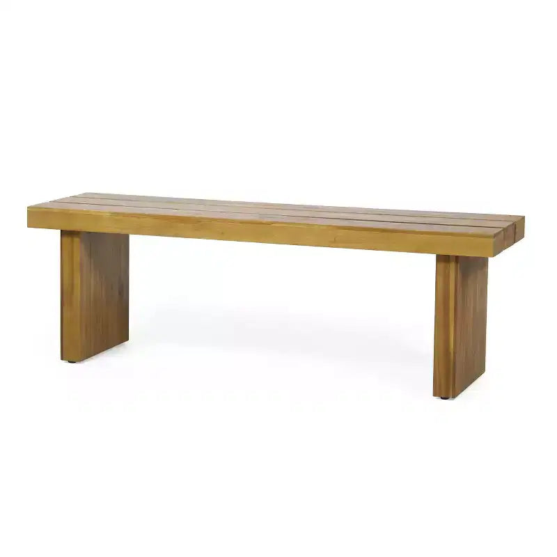 Banc d'extérieur en bois d'acacia Christopher Knight Home Appling de 145 cm avec piètement traîneau, naturel