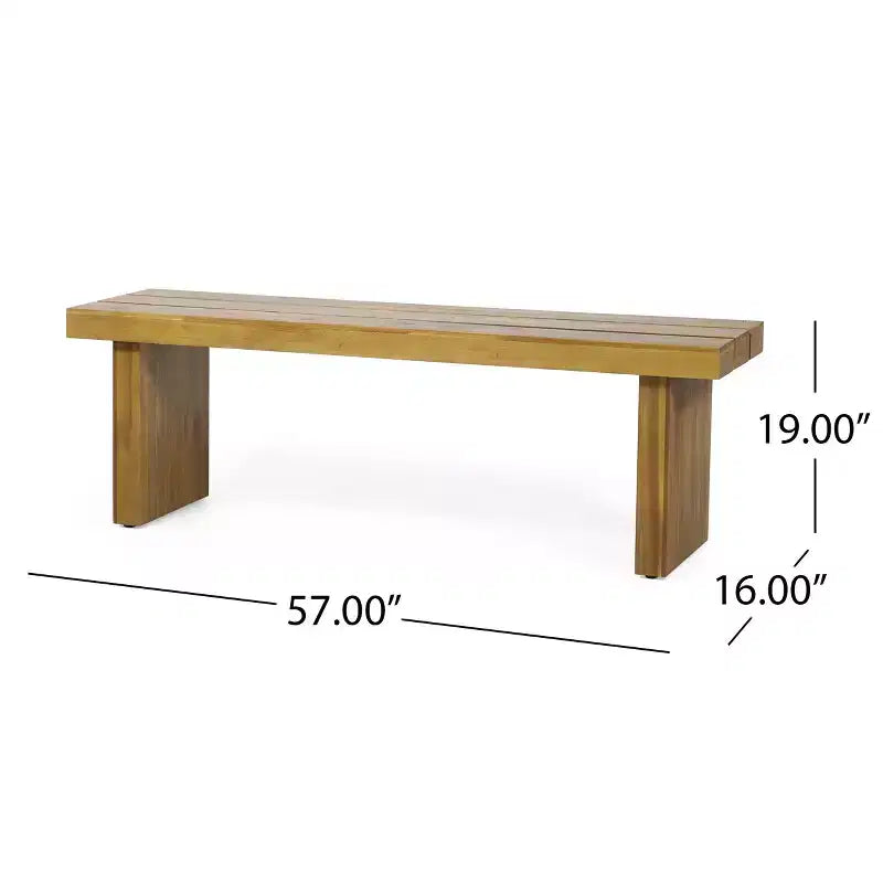 Banc d'extérieur en bois d'acacia Christopher Knight Home Appling de 145 cm avec piètement traîneau, naturel