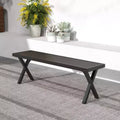Costway 1/2 PCS 54 Patio Metal Bench with Slatted Seat & X Legs Backless Loveseat for Yard
