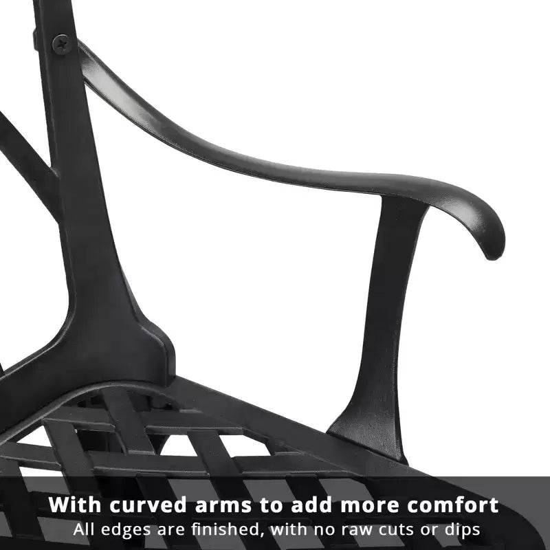 Banc d'extérieur Karl Home de 37,5 po en aluminium noir