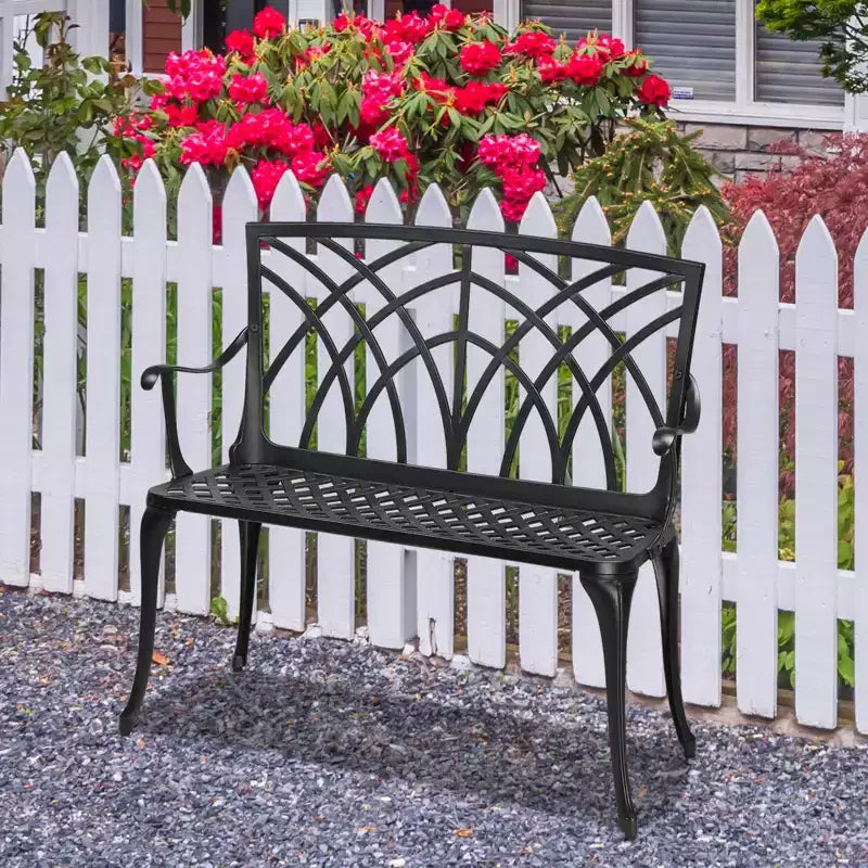 Banc d'extérieur Karl Home de 37,5 po en aluminium noir