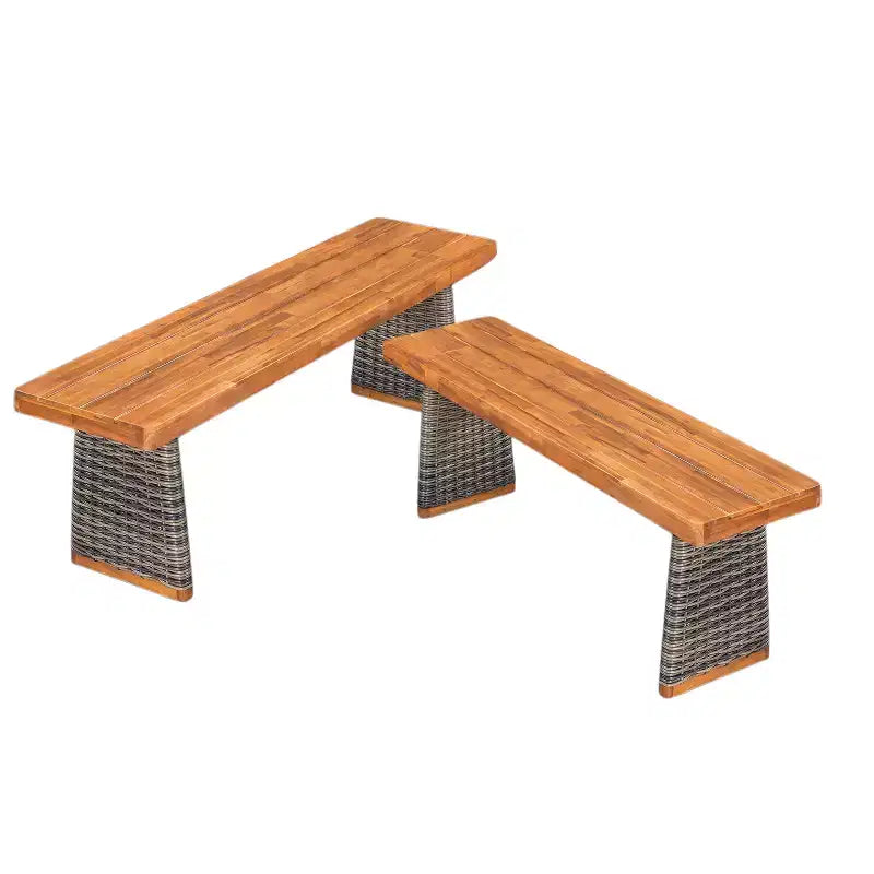 Banc d'extérieur Tori en bois d'acacia et rotin avec assise à lattes Christopher Knight Home