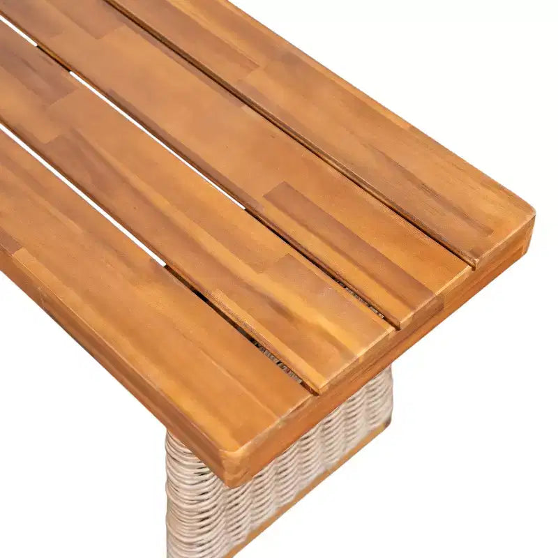 Banc d'extérieur Tori en bois d'acacia et rotin avec assise à lattes Christopher Knight Home