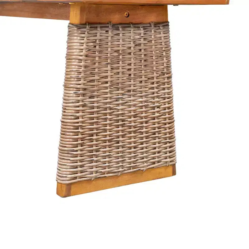 Banc d'extérieur Tori en bois d'acacia et rotin avec assise à lattes Christopher Knight Home