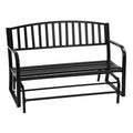 BestMassage Garden Bench Patio Glider Bench with Smooth Metal Frame, Black