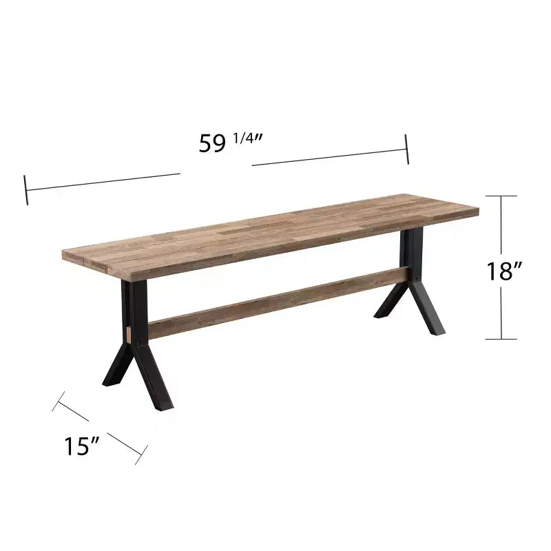 Banc extérieur à lattes Standlake - Naturel - SEI