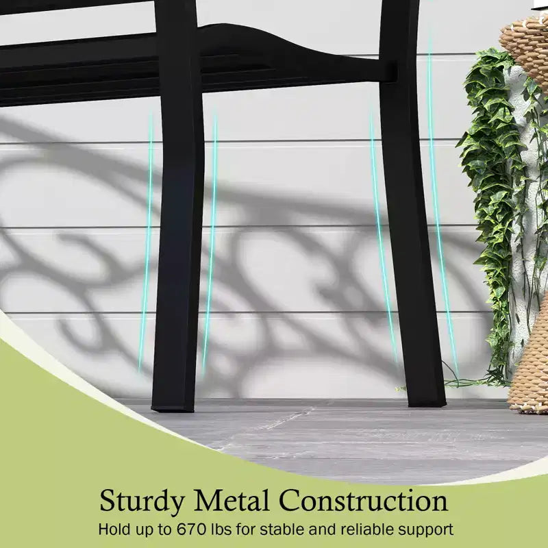 Banc de jardin Costway 50" avec dossier ergonomique et accoudoirs, motifs floraux incurvés