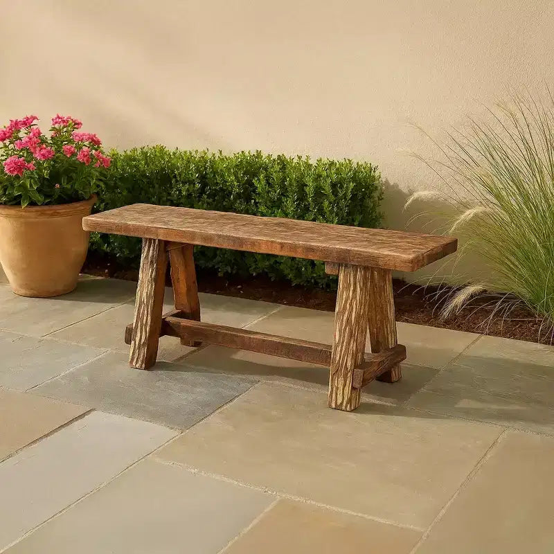 Banc de jardin Royal Hampton en bois avec gravure rétro