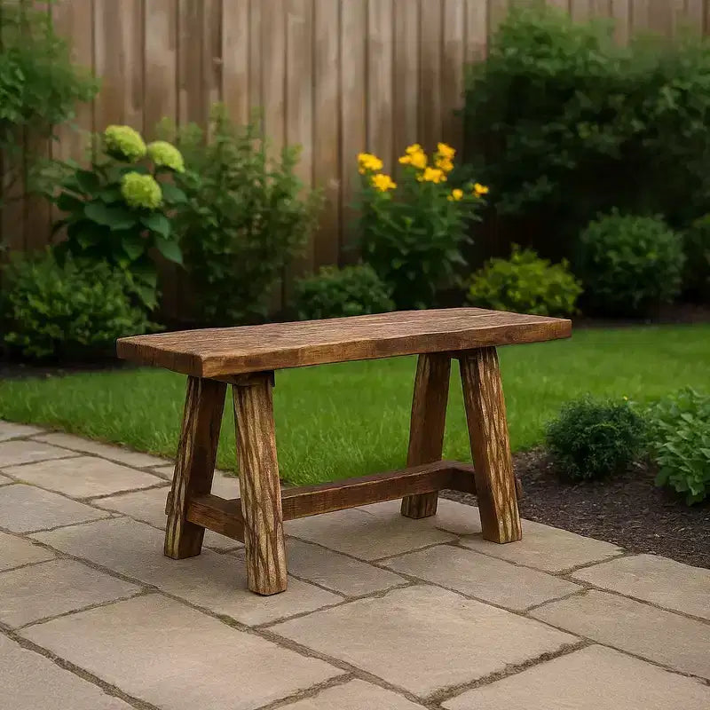 Banc de jardin Royal Hampton en bois avec gravure rétro