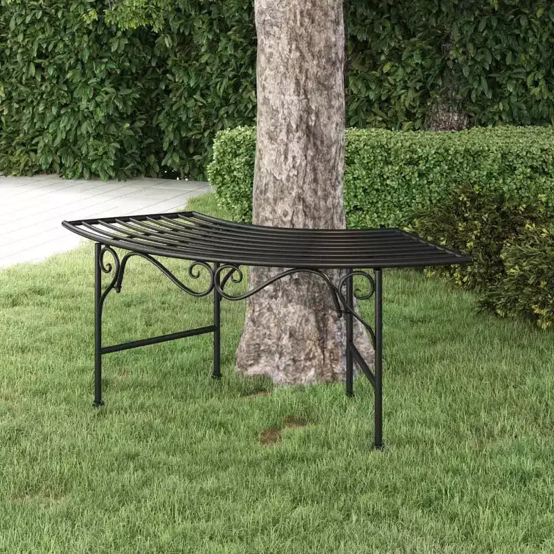 vidaXL - Banc d'arbre acier noir - 44,5 Siège de jardin de patio